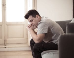 Man waiting for his depression test results