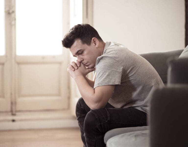 Man waiting for his depression test results