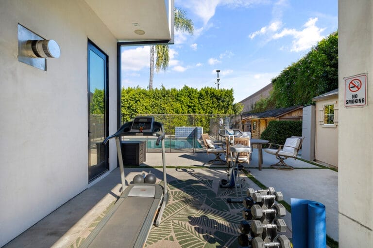 Gym and pool at our residential mental health treatment facility in Sherman Oaks CA